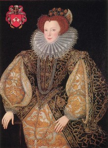 Lettice Knollys wears a cartwheel ruff in the 1580s