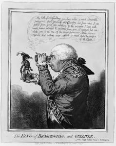 George III holds Napoleon in his hand